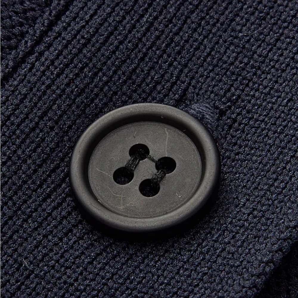 Commense Navy Ribbed Button-Up Blouse - Picture 3 of 6